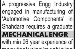 Mechanical Engineer Job In Lahore