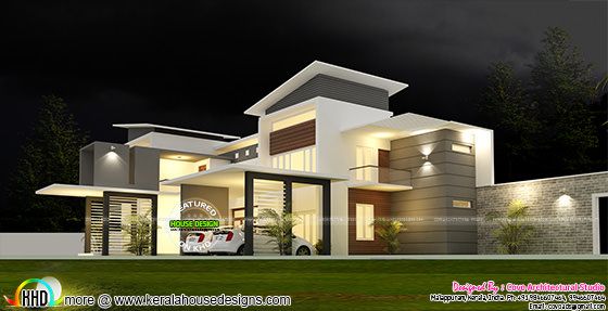 5 bedroom modern  contemporary  house  Kerala  home  design  