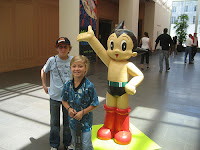 The kids with Astro Boy at the Asian Art Museum