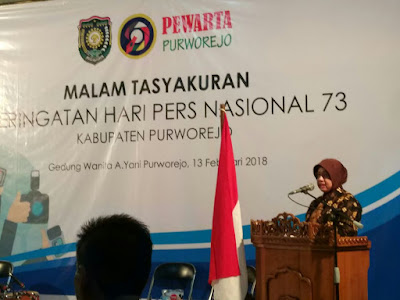TASYAKURAN HARI PERS KE 73  Wakil Bupati  Purworejo Ajak Pers Makin Dewasa.
