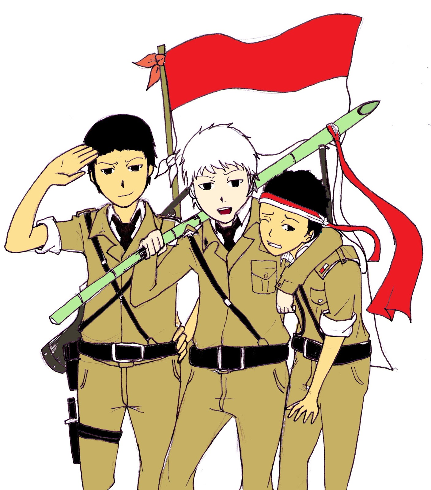  30 Gambar  Karikatur Bendera Indonesia Karitur