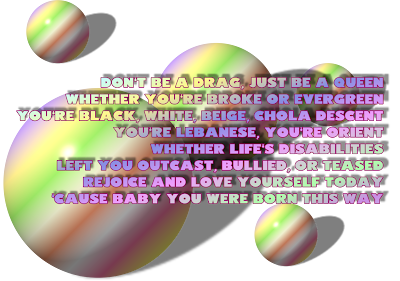 Born This Way - Lady Gaga Song Lyric Quote in Text Image