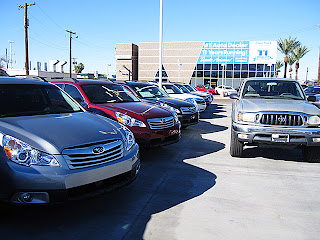 That's the Tacoma on the right and the new Outback on the left.