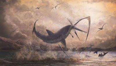 Hiu Prasejarah Dapat Melompat Dari Air Menangkap Pterosaurus