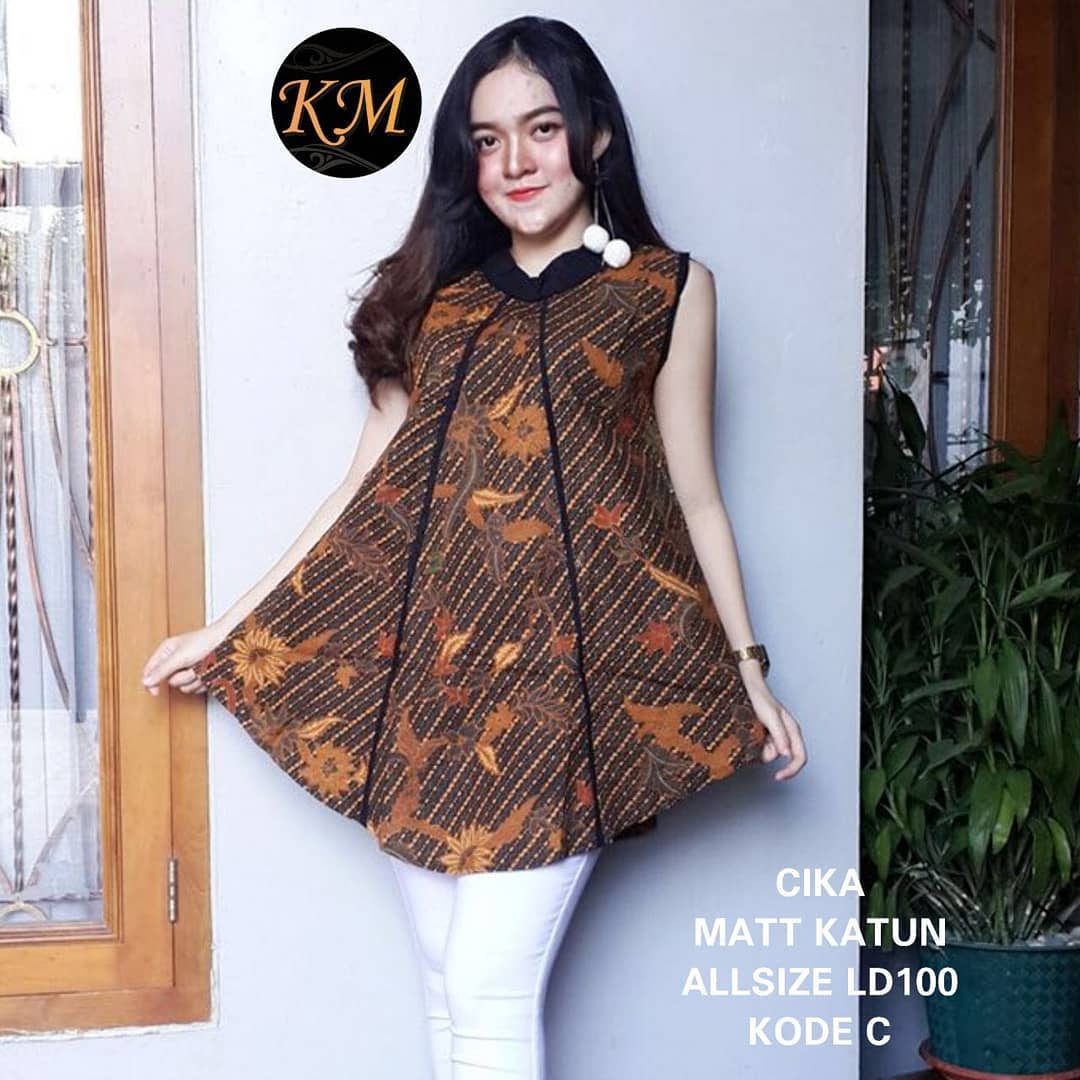 Contoh Baju Blouse Batik Kerja Wanita Baju Batik Kantor Rok Batik