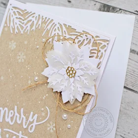 Sunny Studio Stamps: Layered Poinsettias Dies Christmas Garland Frame Dies Merry Christmas Card by Vanessa Menhorn