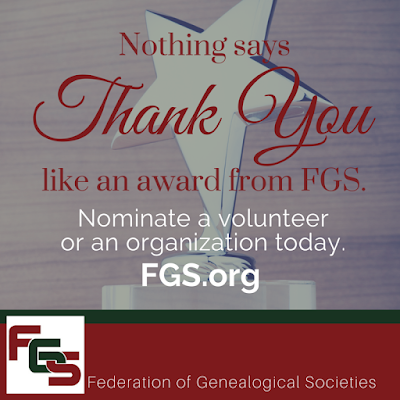 It's time to recognize those amazing volunteers and organizations! via FGS.org