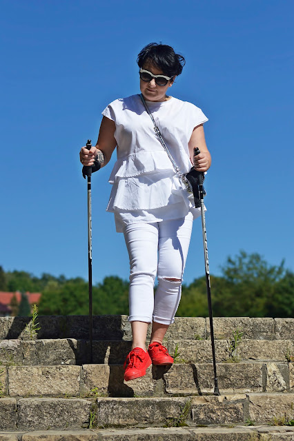 Stylizacja blogerki, nordic walking