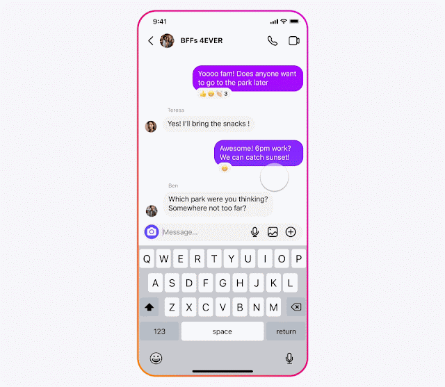 Text message conversation about going to the park Using Meta AI