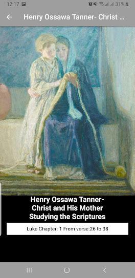 Henry Ossawa Tanner - Studying the scriptures with his mother Luke 1:26-38