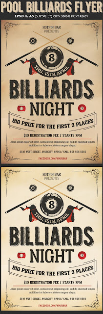  Pool Billiards Flyer Template