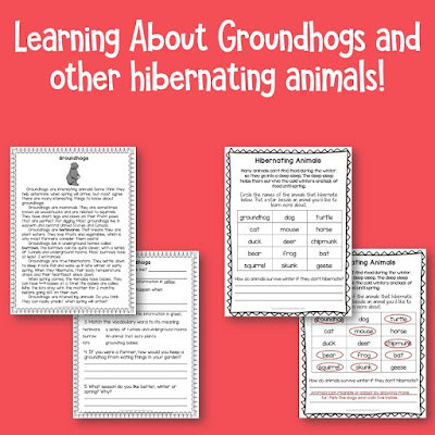 Science and Social Studies for February: This resource helps you find time for Science and Social Studies by including Groundhog Day, hibernating animals, Valentines Day, Super Bowl, and Presidents Day into "easy to prepare" lessons!