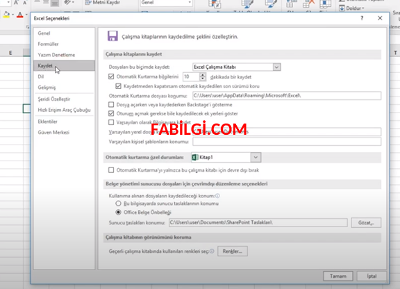 Word Excel Otomatik Kaydetme Özelliği Nasıl Açılır Yeni
