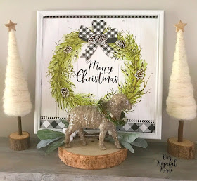 frame merry christmas art felt tree star sheep