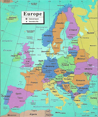 Maps of Europe Political Region Country