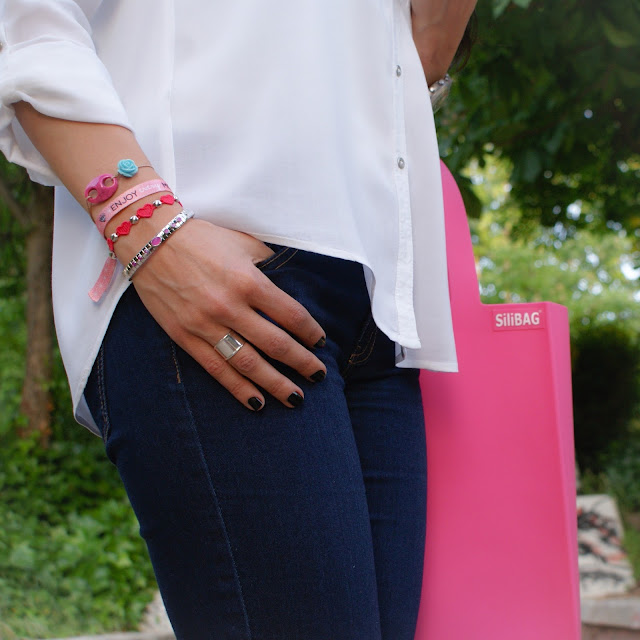 Look: SiliBAG, Peeptoes, rosa, charol, primavera