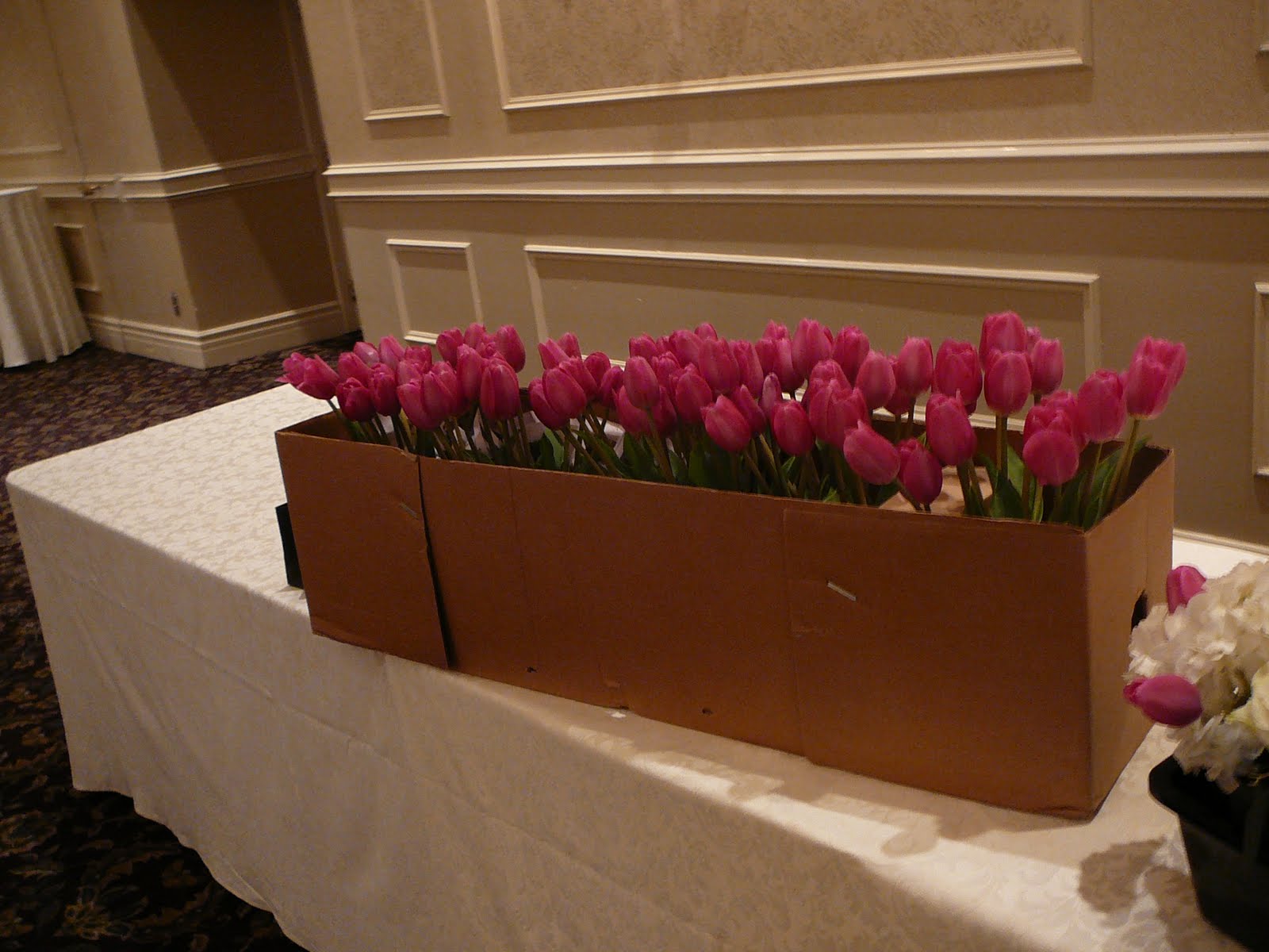 Pink Tulip Wedding Centerpiece