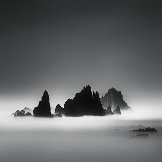 Beautiful black and white landscape in Indonesia