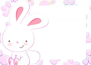 Easter Bunny in Pink Squares: Free Printable Invitations.