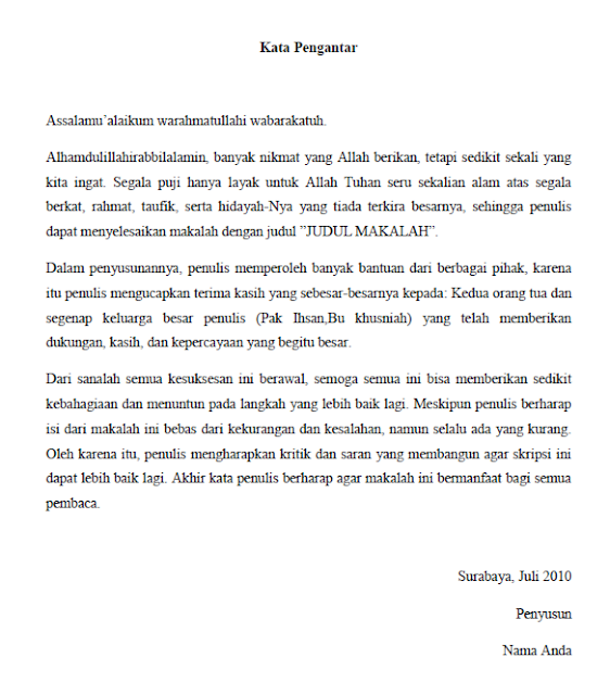 Contoh Kata Pengantar Sebuah Laporan - Contoh 36