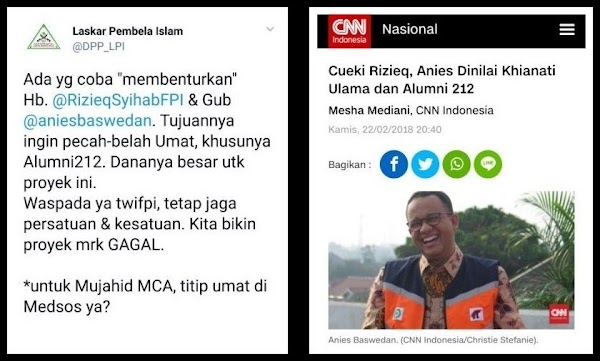 FPI: Waspada! Ada Yang Ingin Benturkan HRS Dengan Gubernur Anies