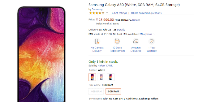 samsung galaxy A50 PRICE 