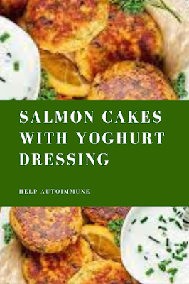 Salmon Cakes with yoghurt dressing