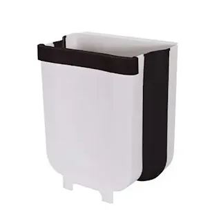 Foldable Kitchen Cabinet Door Hanging Trash Can Wall-mounted Waste Basket hown - store