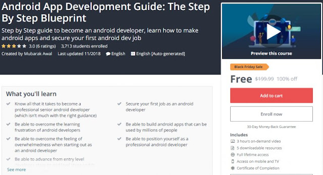[100% Off] Android App Development Guide: The Step By Step Blueprint| Worth 199,99$ 