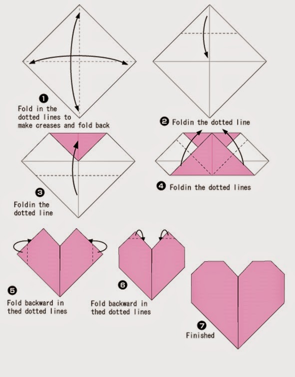 printable instructions for origami heart ~ easy origami kids
