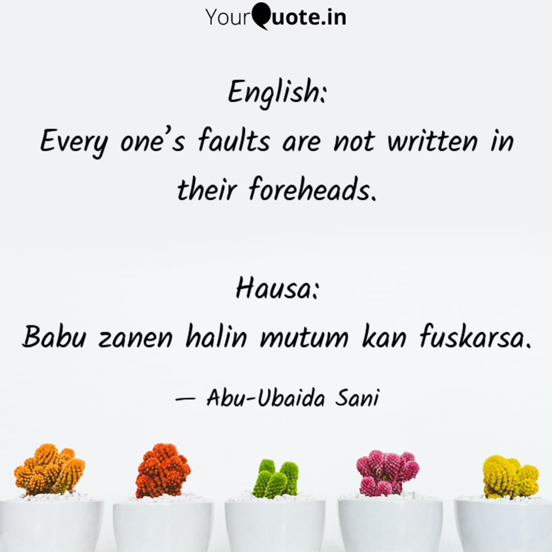 English Proverbs and their Hausa Translation