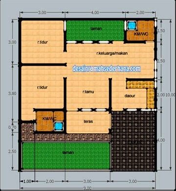 gambar denah rumah luas tanah 200 m2 3