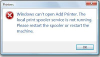 fix a printer spooler error