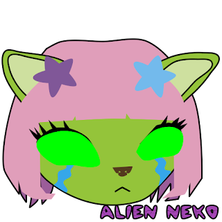 Sad alien neko emoji