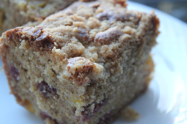 Mango-raspberry breakfast cake