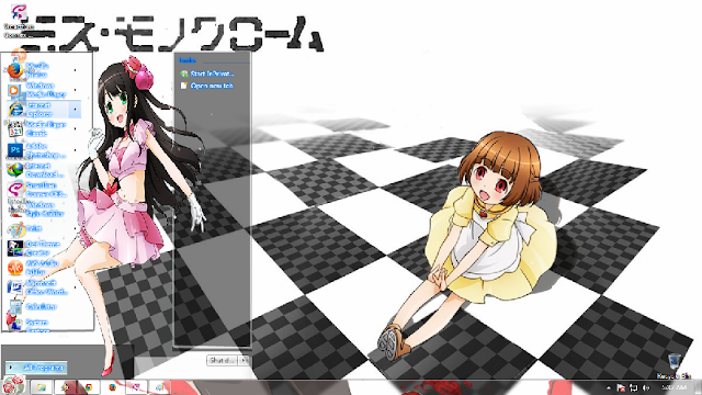 theme windows 7 Miss monochrome