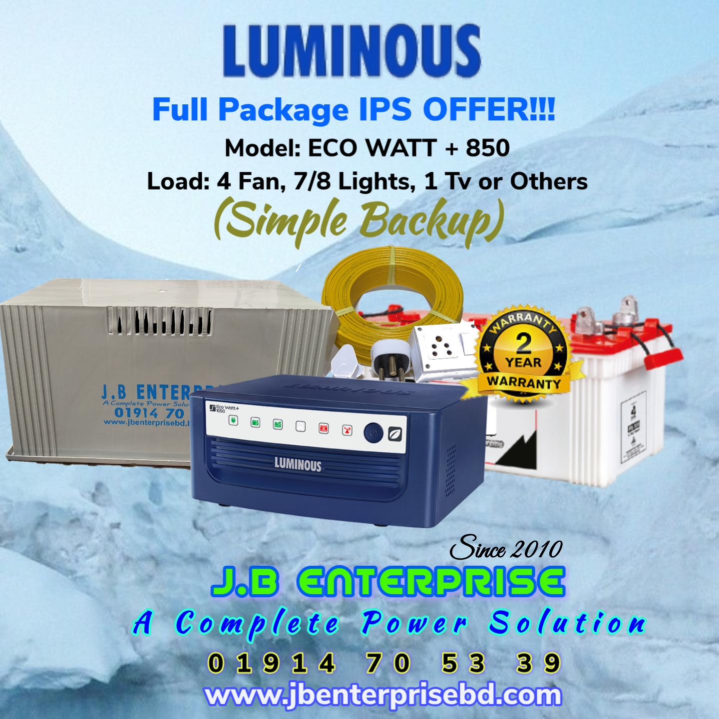 luminous ips 850va full set price