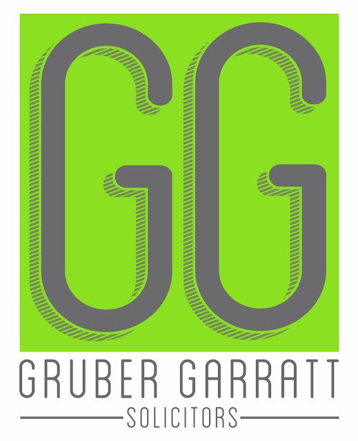 Gruber Garratt, solicitors, lawyers, quality solicitors, letterhead, logos, logo, signprint, sign, type, text, font, green logo, industrial, legal practice, oldham