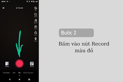 Bước 2: Bấm vào nút record màu hồng đỏ