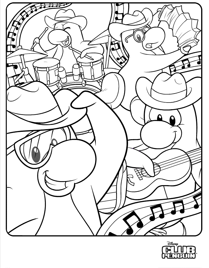 Desenhos do Club Penguin para Colorir e Imprimir