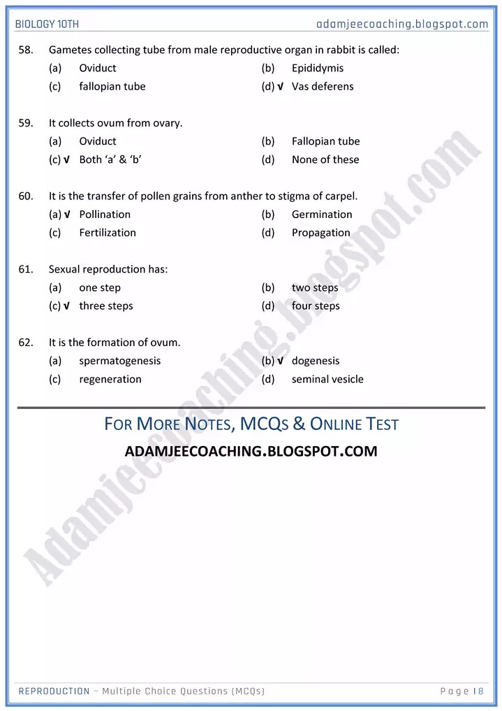 reproduction-mcqs-biology-10th