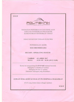 Muka surat pertama Contoh Soalan Past Year Operating System DEC6103