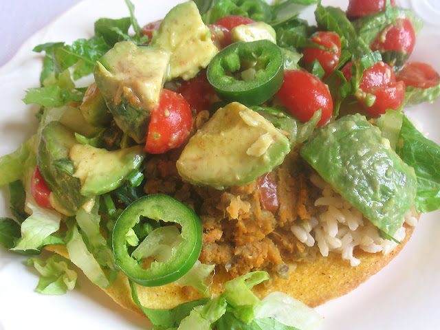 mung bean tostadas with toppings