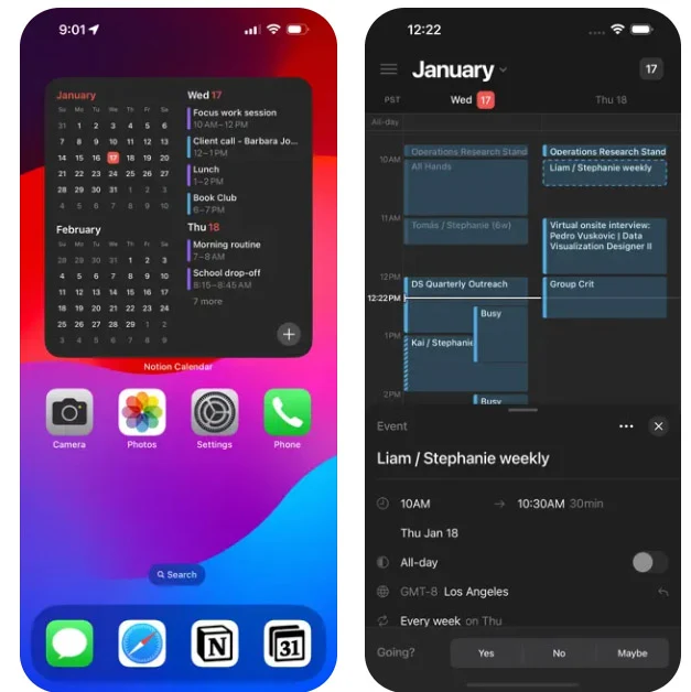 Notion Calendar 行事曆 - 用 iPhone 團隊協作提高工作效率