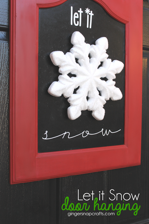 Let It Snow Door Hanging at GingerSnapCrafts.com   #makeitfuncrafts [ad]_thumb