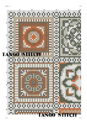 Granny stitch crochet motives cross stitch pattern - Tango Stitch
