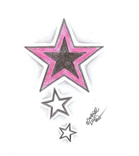 Pink Star Tattoo Design