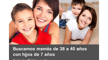 PERÚ: Se buscan MAMÁS de 38 a 40 años con hijos de 7 años para COMERCIAL