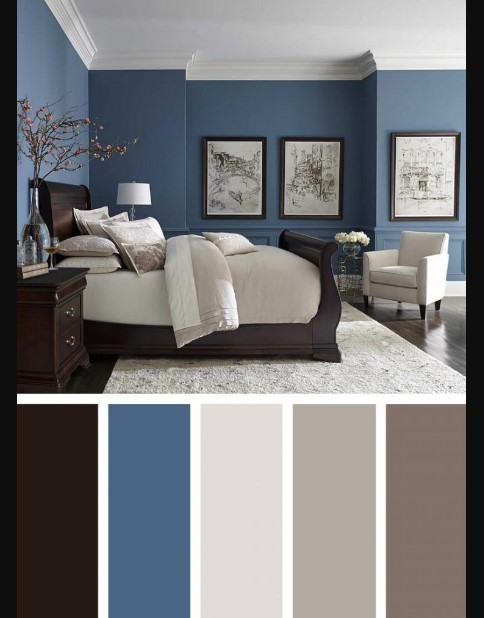 Living Room Colors Schemes Design Ideas with blue walls grey and bright blue