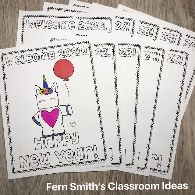 Click Here to Download this New Years Coloring Pages and 100th Day of School Coloring Pages Bundle TODAY For Your Students' New Year!